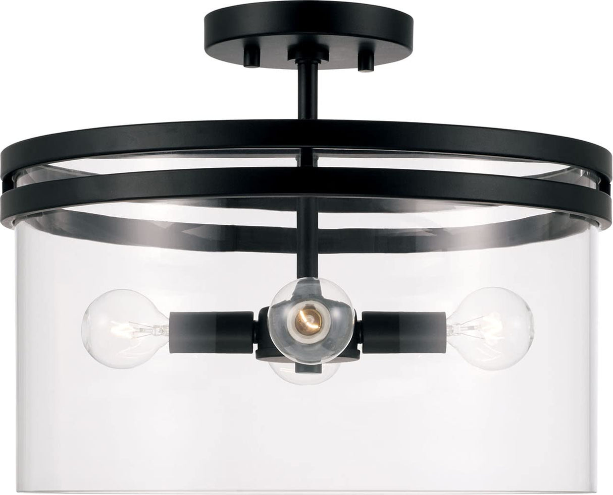 Capital Lighting 248741MB Fuller 4 Light Dual Mount Semi-Flush/Pendant Matte Black