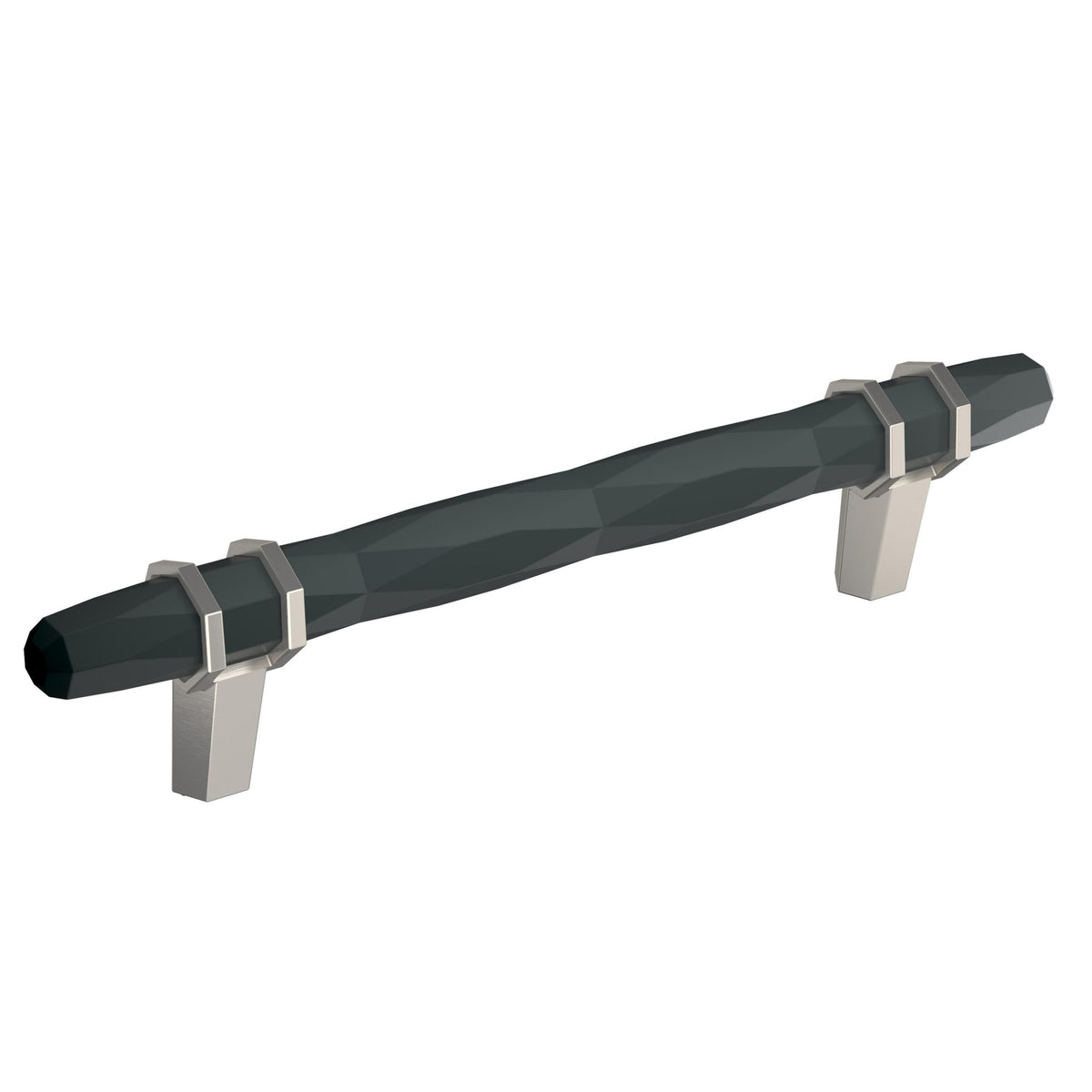 Amerock Cabinet Pull Black Bronze/Satin Nickel 5-1/16 inch (128 mm) Center-to-Center London 1 Pack Drawer Pull Drawer Handle Cabinet Hardware