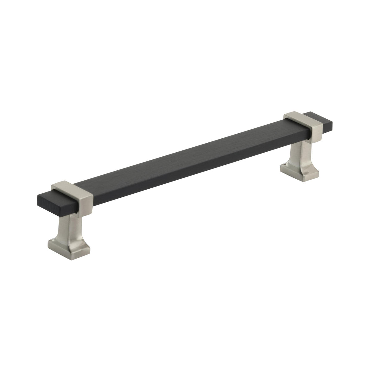 Amerock Cabinet Pull Brushed Matte Black/Satin Nickel 6-5/16 inch (160 mm) Center to Center Overton 1 Pack Drawer Pull Drawer Handle Cabinet Hardware
