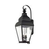 Livex Lighting 2607-04 Outdoor Wall Lantern with Clear Water Glass Shades, Black
