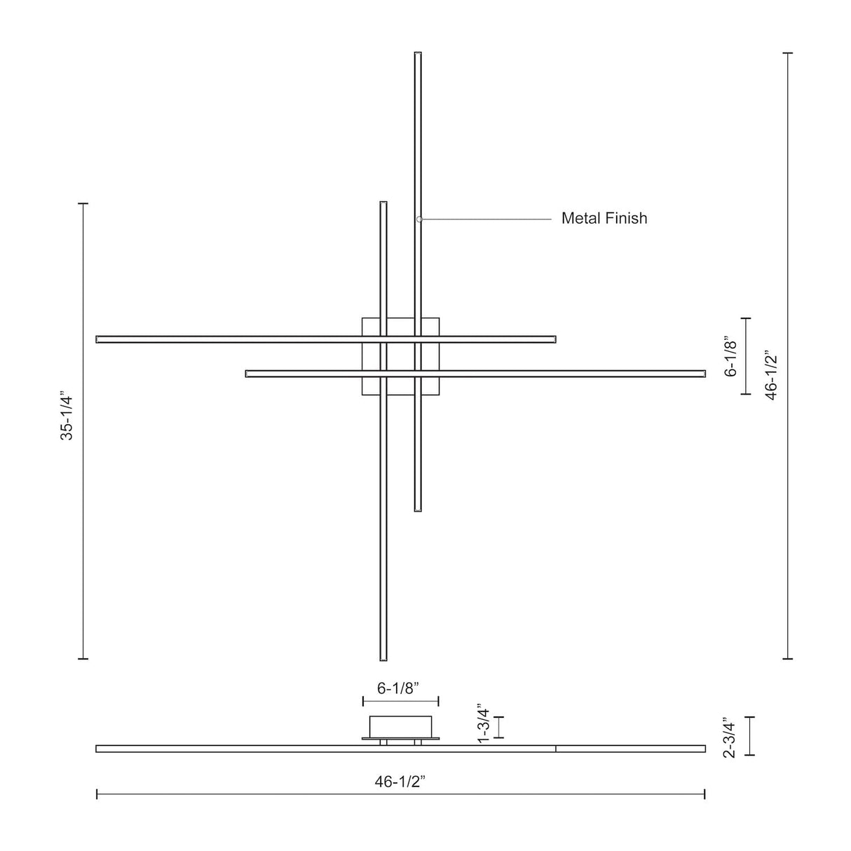 Kuzco FM18247-BN VEGA MINOR 47" FM Brushed Nickel 120V TRIAC/ELV LED 3000K 90CRI 61W