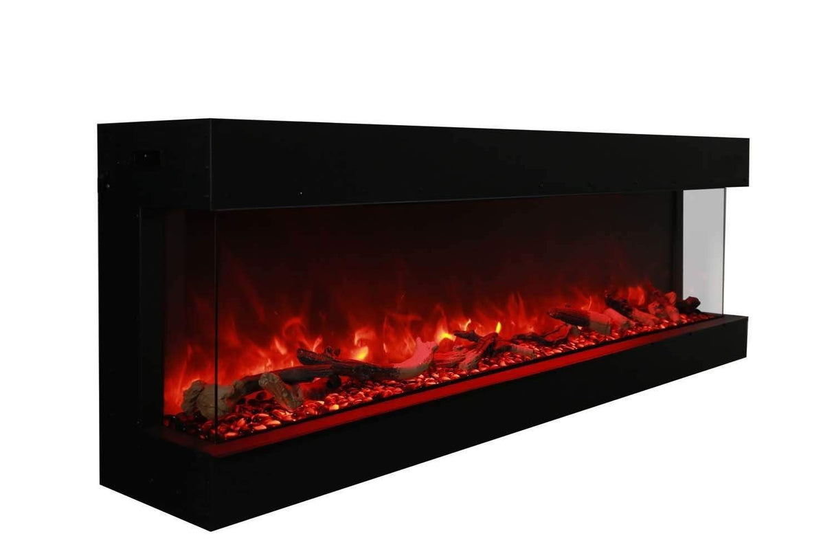 Amantii 72-TRU-VIEW-XL Tru View Deep Smart Electric - 72" Indoor / Outdoor WiFi Enabled 3 Sided Fireplace Featuring a depth of 14 1/4", MultiFunction Remote Control, Multi Speed Flame Motor, and a Selection of Media Options