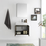 Fresca FVN8058GO Fresca Alto 23" Gray Oak Wall Hung Modern Bathroom Vanity w/ Medicine Cabinet