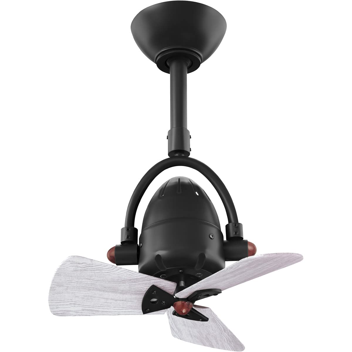 Matthews Fan DI-BK-WDBW Diane oscillating ceiling fan in Matte Black finish with solid barn wood blades.