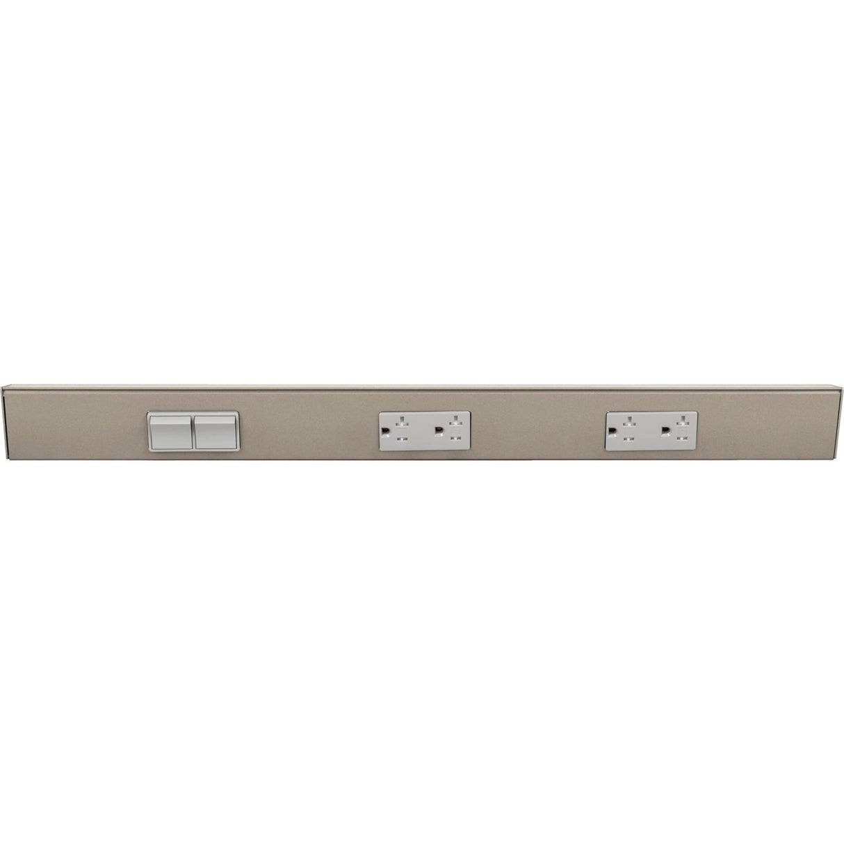 Task Lighting TRS24-3G-SN-LS 24" TR Switch Series Angle Power Strip, Left Switches, Satin Nickel Finish, Grey Switches and Receptacles