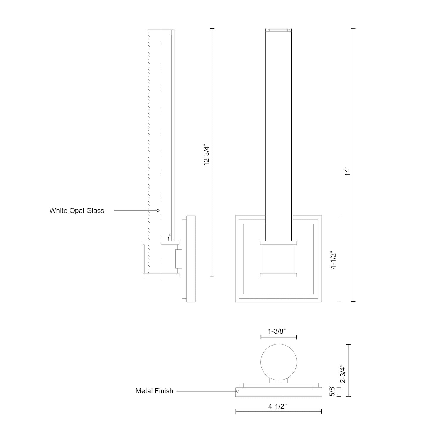 Kuzco WS17014-BN RONA 24" WS Brushed Nickel 120V ELV LED 3000K 90CRI 15W