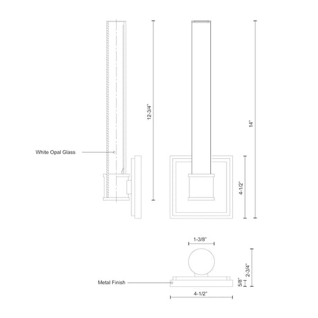 Kuzco WS17014-BN RONA 24" WS Brushed Nickel 120V ELV LED 3000K 90CRI 15W