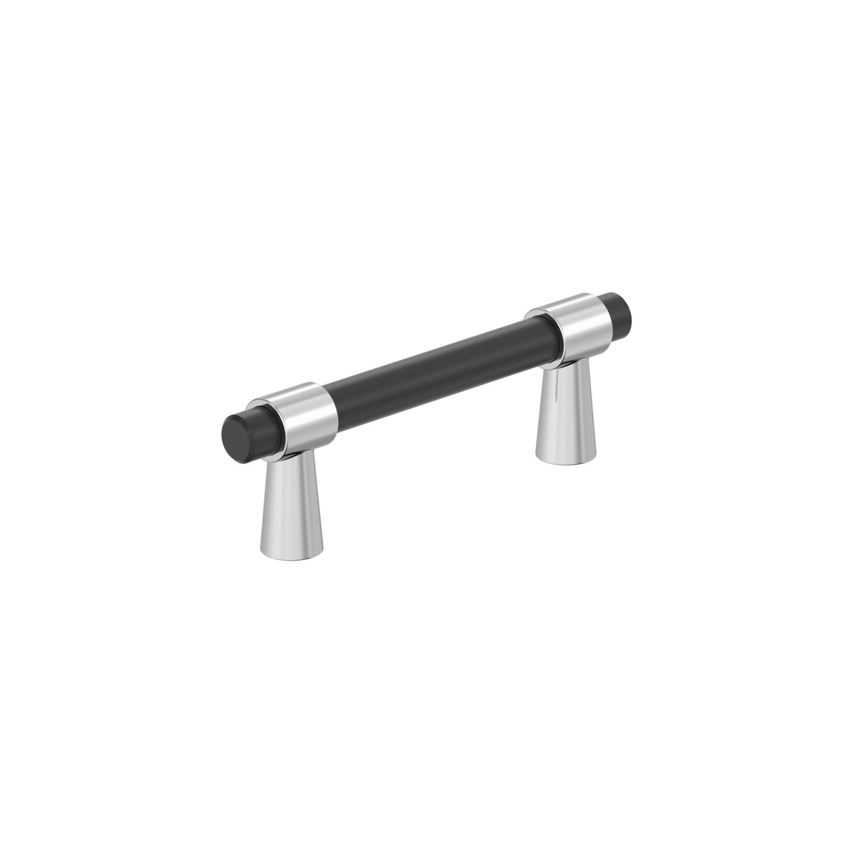Amerock BP37385FB26 Matte Black/Polished Chrome Cabinet Pull 3 in (76 mm) Center-to-Center Cabinet Handle Mergence Drawer Pull Kitchen Cabinet Handle Furniture Hardware