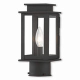 Livex Lighting 20201-04 Transitional One Light Outdoor Post-Top Lanterm from Princeton Collection in Black Finish, 4.75 inches, 10.50x4.75x4.75