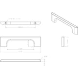 Jeffrey Alexander 286-96MB 96 mm Center-to-Center Matte Black Asymmetrical Leyton Cabinet Pull