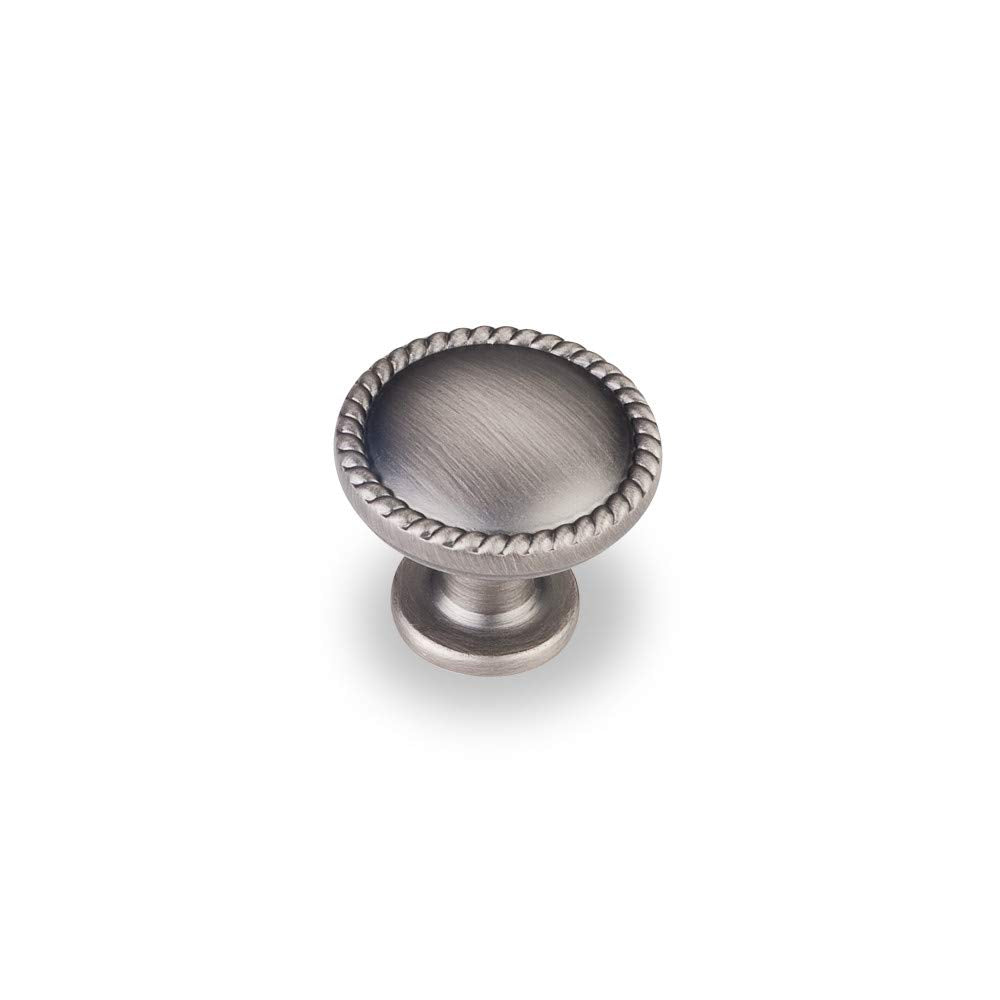 Elements Z115BNBDL 1-1/4" Diameter Brushed Pewter Round Rope Detailed Lindos Cabinet Knob