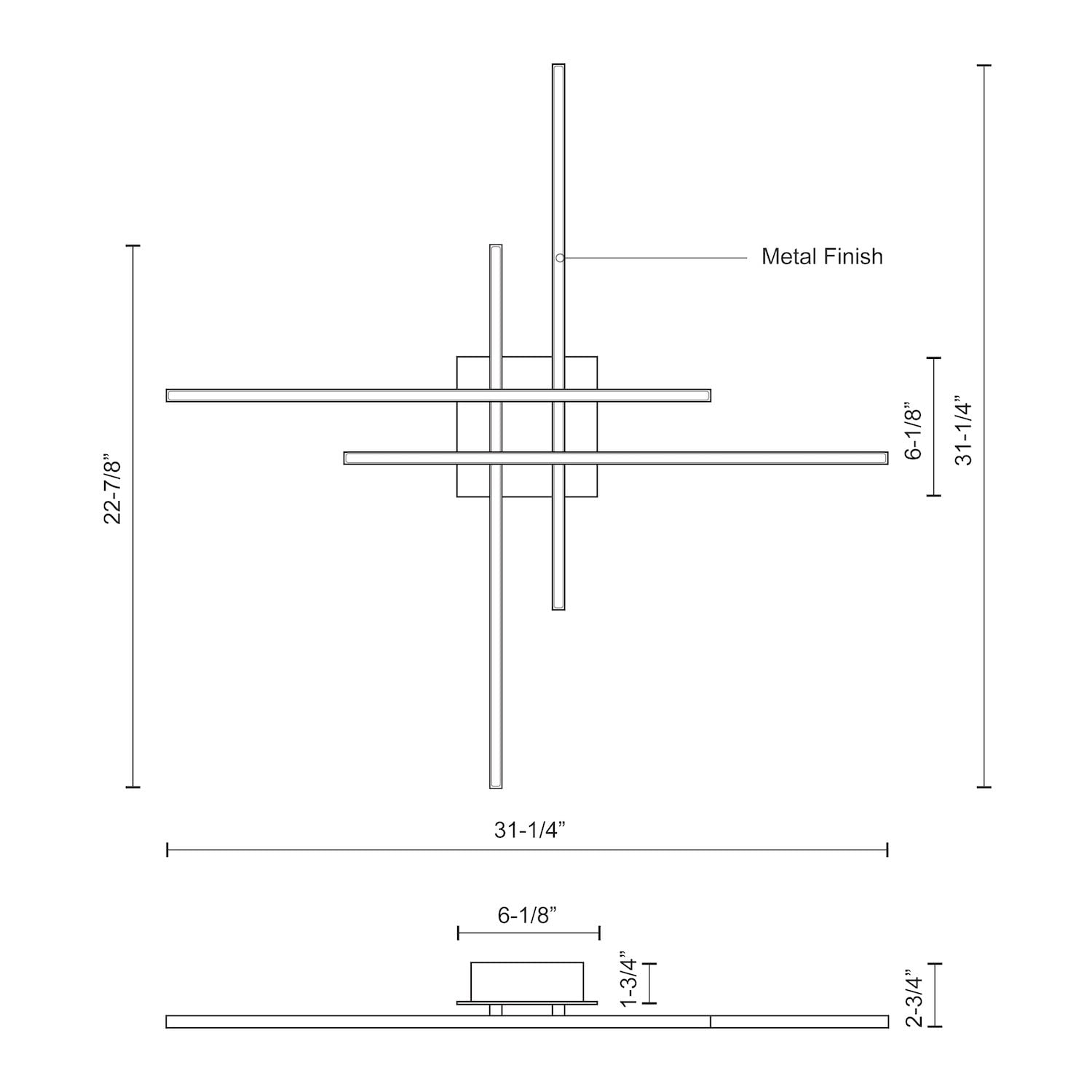 Kuzco FM18232-BN VEGA MINOR 32" FM Brushed Nickel 120V TRIAC/ELV LED 3000K 90CRI 46W