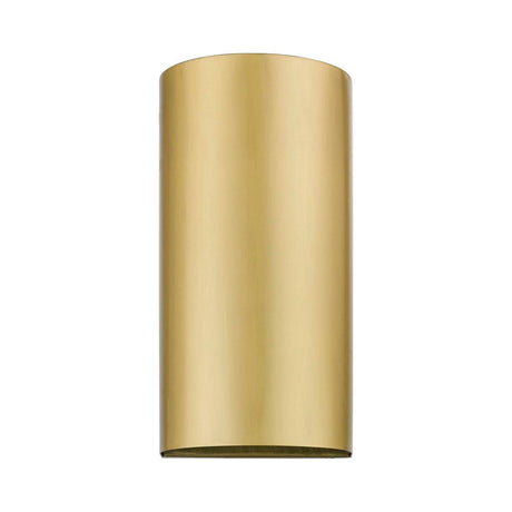 Livex Lighting 22062-32 Bond - 1 Light Medium Outdoor ADA Wall Sconce in Urban Style-10 Inches Tall and 5 Inches Wide, Finish Color: Satin Gold