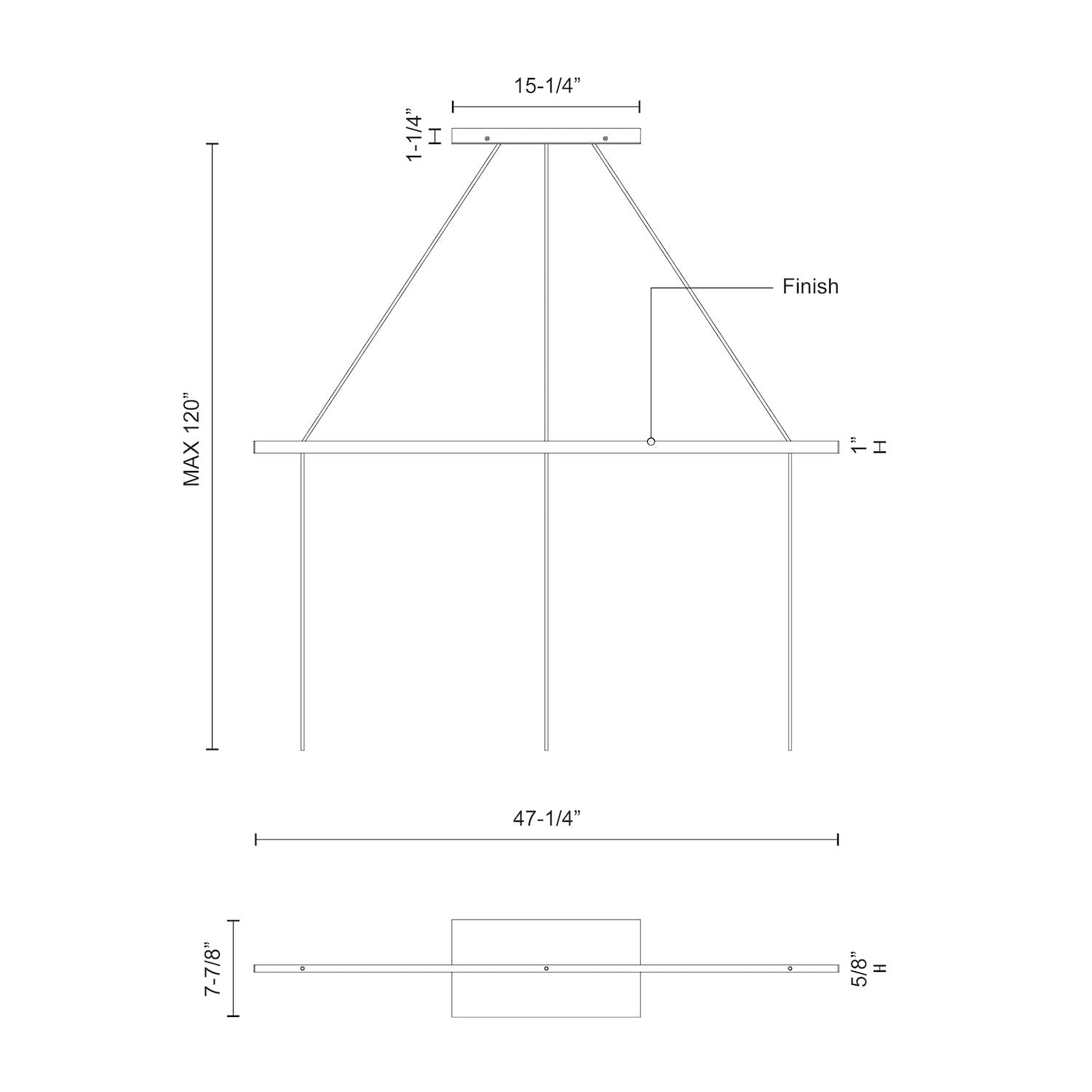 Kuzco CNL3AC-WH 3 Head LINEAR-PENDANT CANOPY SSL/SVT White