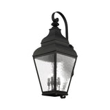 Livex Lighting 2607-04 Outdoor Wall Lantern with Clear Water Glass Shades, Black