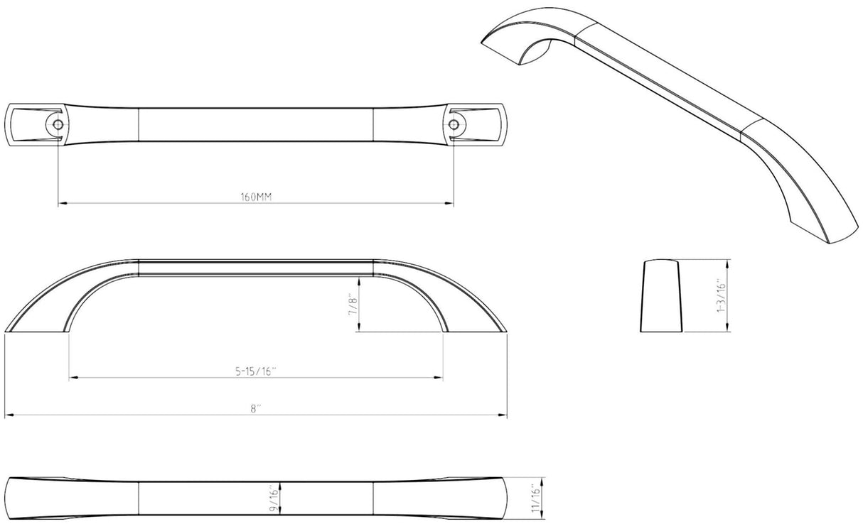 Jeffrey Alexander 4160SN 160 mm Center-to-Center Satin Nickel Square Sonoma Cabinet Pull