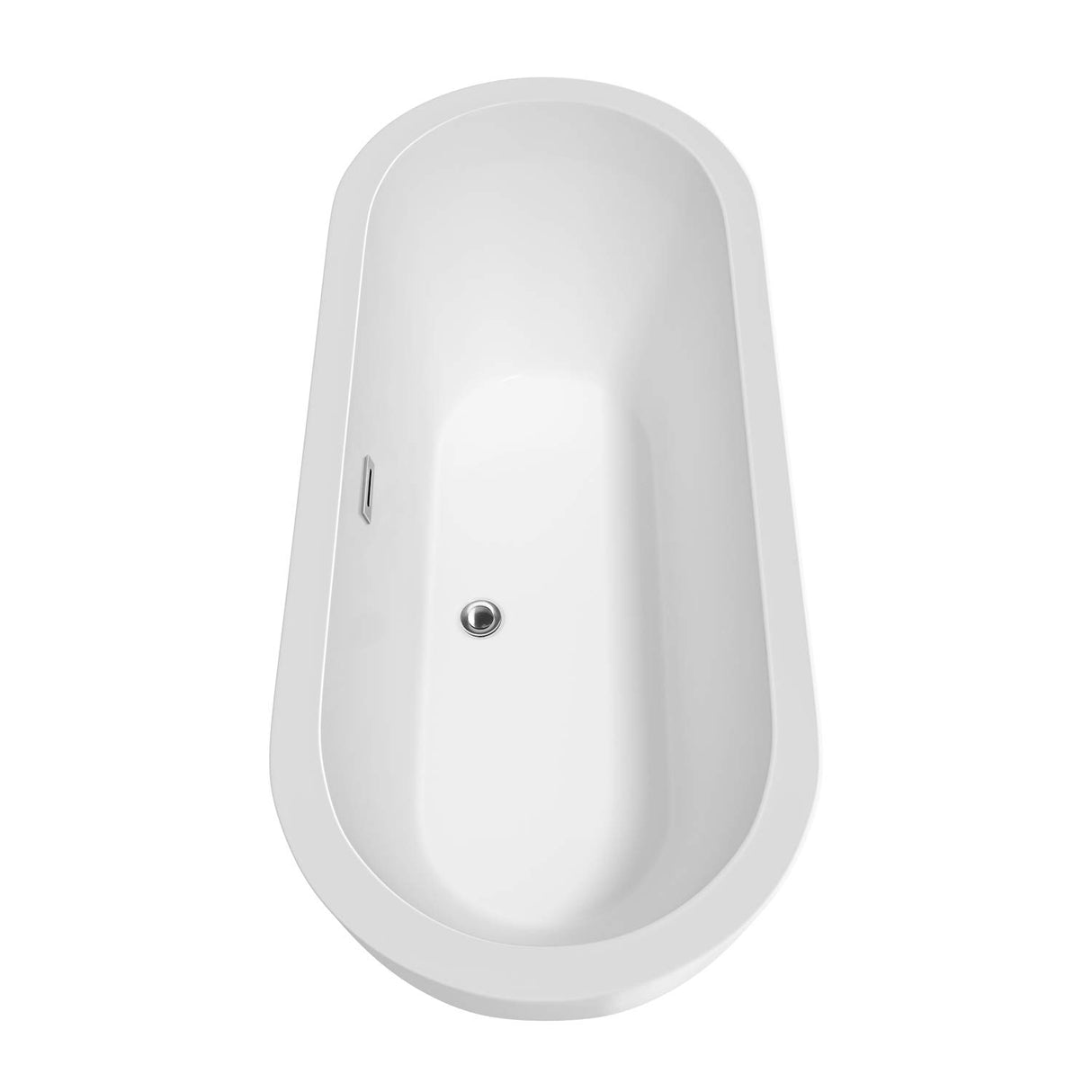 Soho 72 Inch Freestanding Bathtub in White with Polished Chrome Drain and Overflow Trim