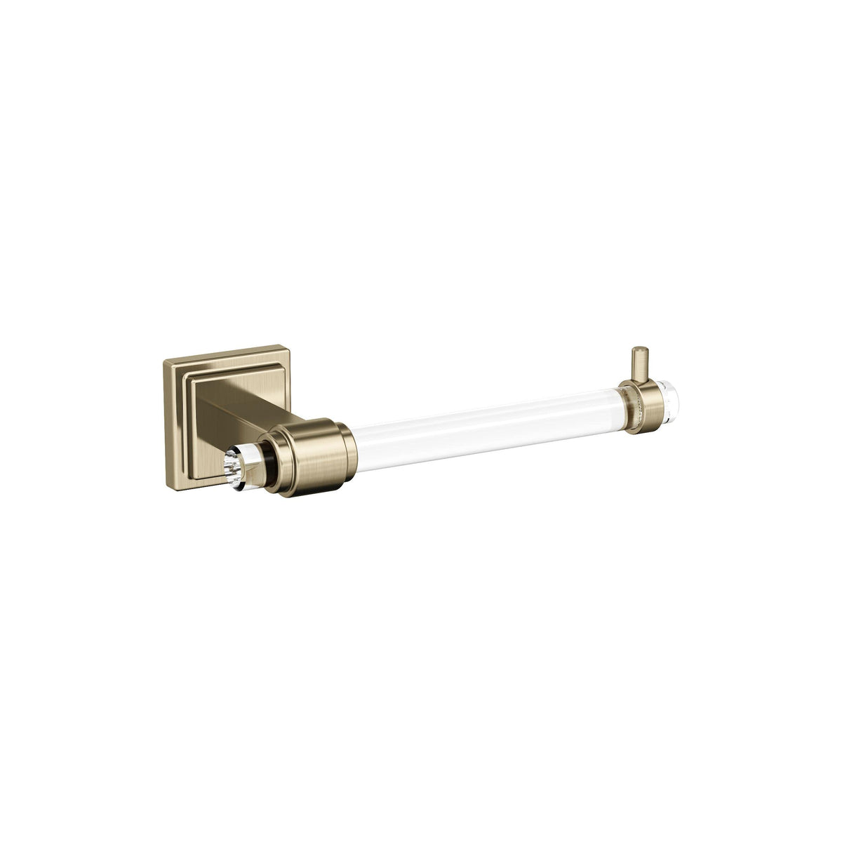 Amerock BH36061CBBZ Clear/Golden Champagne Single Post Toilet Paper Holder 7-1/16 in. (179 mm) Toilet Tissue Holder Glacio Bath Tissue Holder Bathroom Hardware Bath Accessories