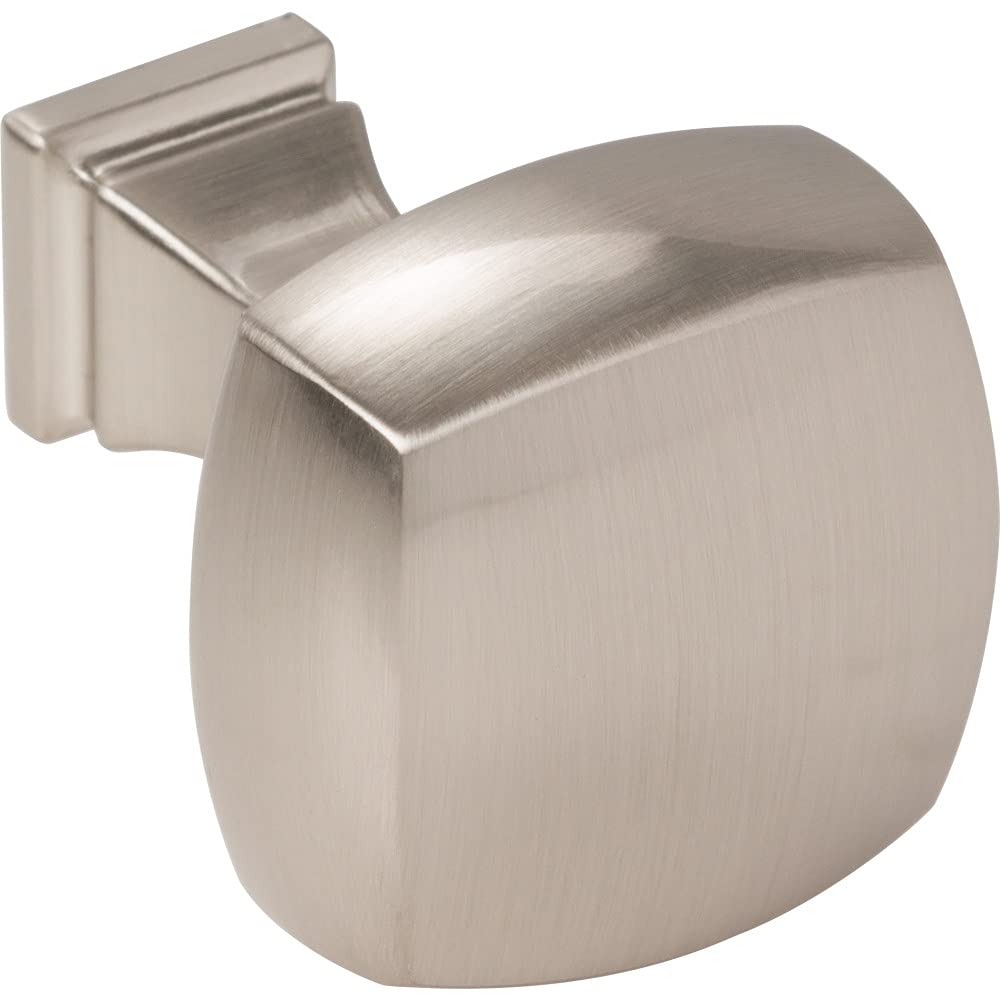 Jeffrey Alexander 278SN 1-1/8" Overall Length Satin Nickel Square Audrey Cabinet Knob