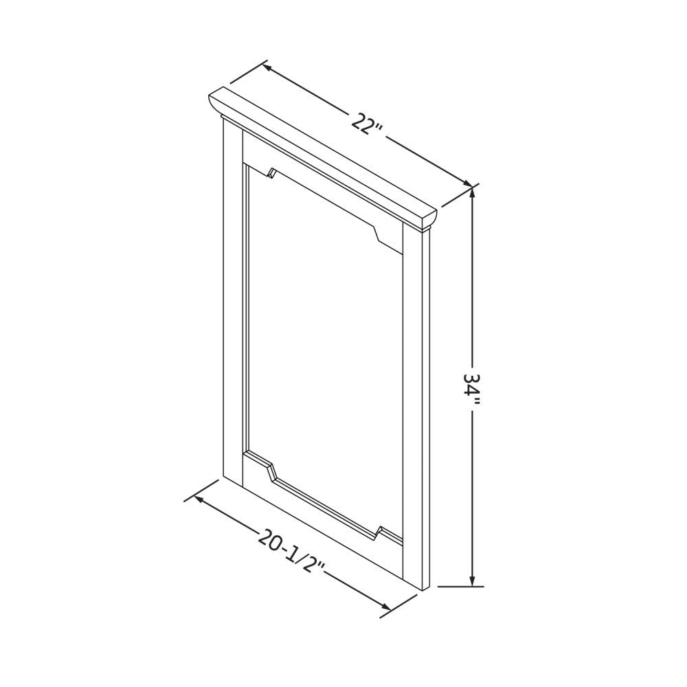 Jeffrey Alexander MIR2CHA-22-WH 22" W x 1-1/2" D x 34" H White Chatham mirror
