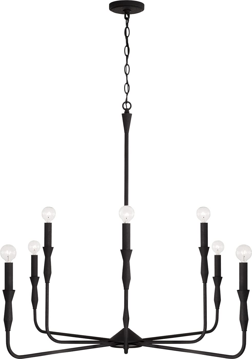 Capital Lighting 450381XK Paloma 8 Light Chandelier Textured Black