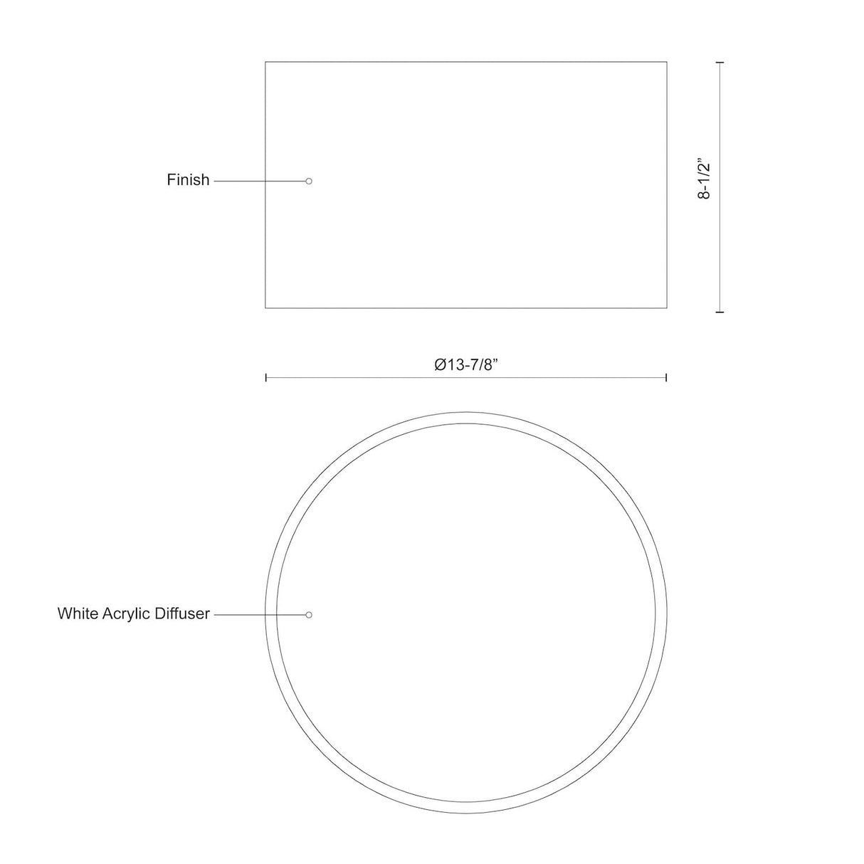 Kuzco FM11414-WH MOUSINNI 14" FM White 120V ELV LED 3000K 90CRI 22W
