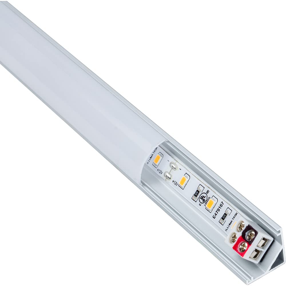 Task Lighting LR1P312V36-05W3 32-1/4" 258 Lumens 12-volt Accent Output Linear Fixture, Fits 36" Wall Cabinet, 5 Watts, Angled 003 Profile, Single-white, Soft White 3000K