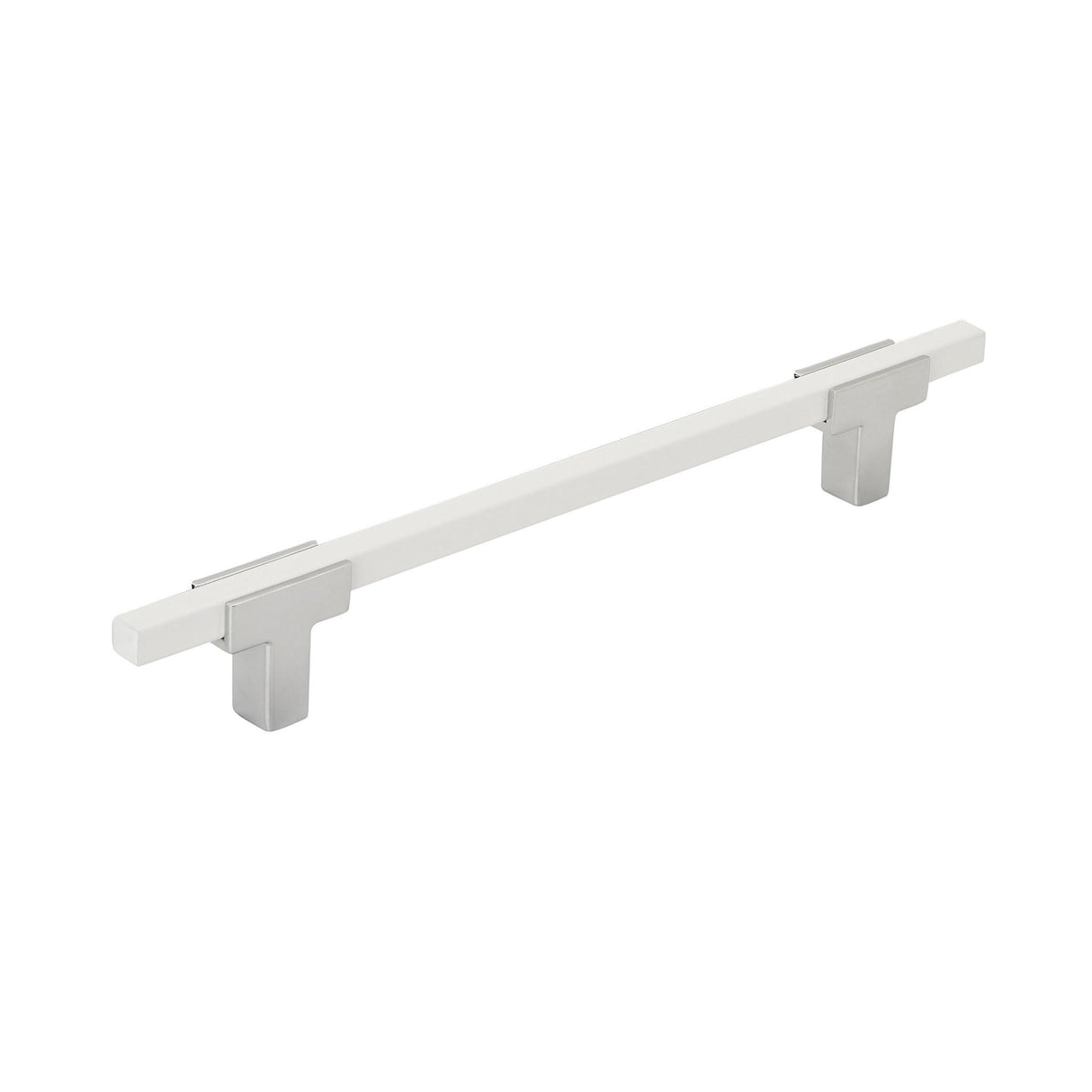 Amerock Cabinet Pull Polished Chrome/White 6-5/16 inch (160 mm) Center to Center Urbanite 1 Pack Drawer Pull Drawer Handle Cabinet Hardware