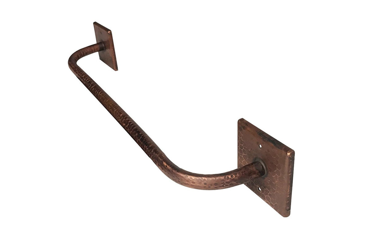 Premier Copper Products TR18DB 18-Inch Hand Hammered Copper Towel Bar, Oil Rubbed Bronze