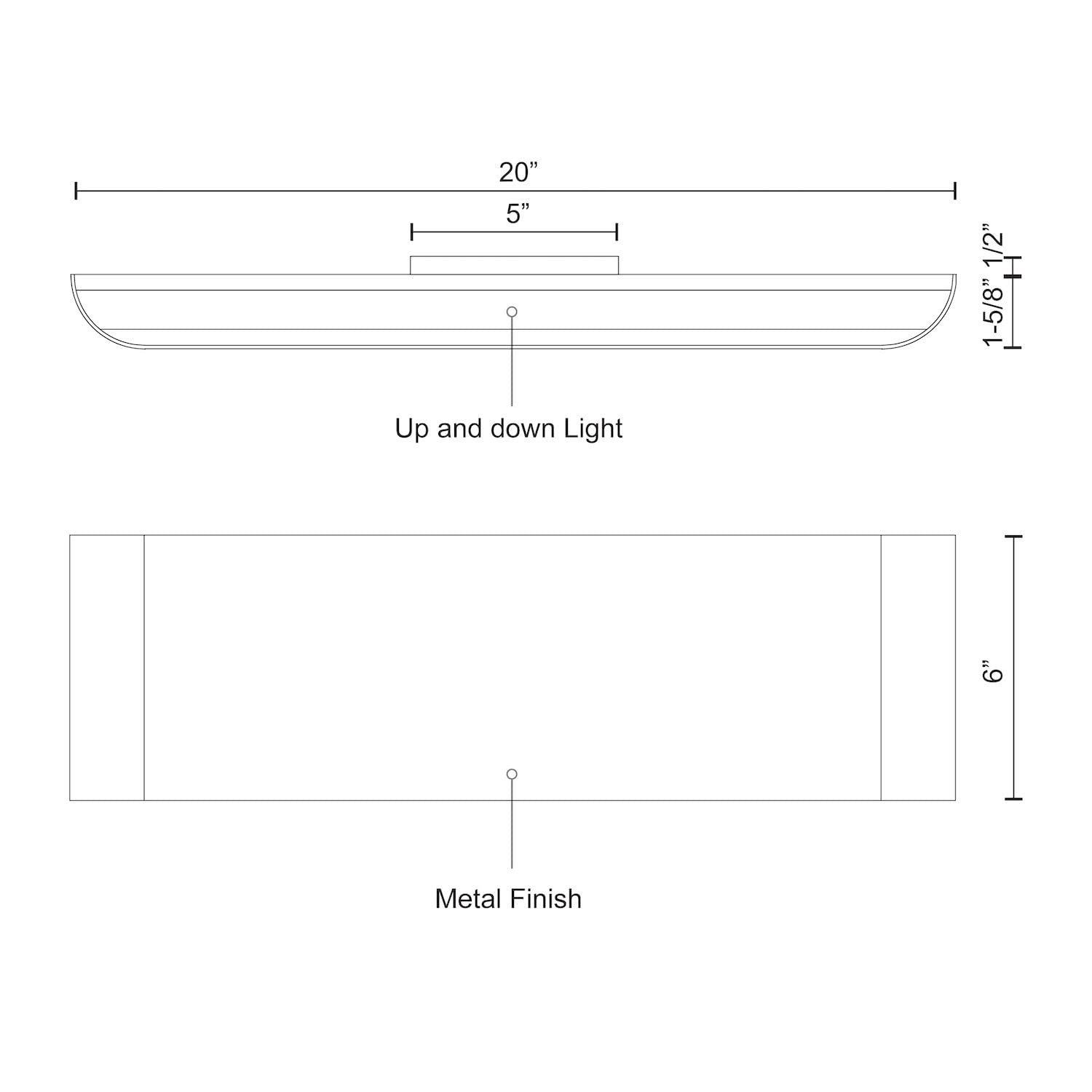 Kuzco EW27120-WH PLATEAU 20" EW White 120V TRIAC/ELV LED 3000K 90CRI 24W