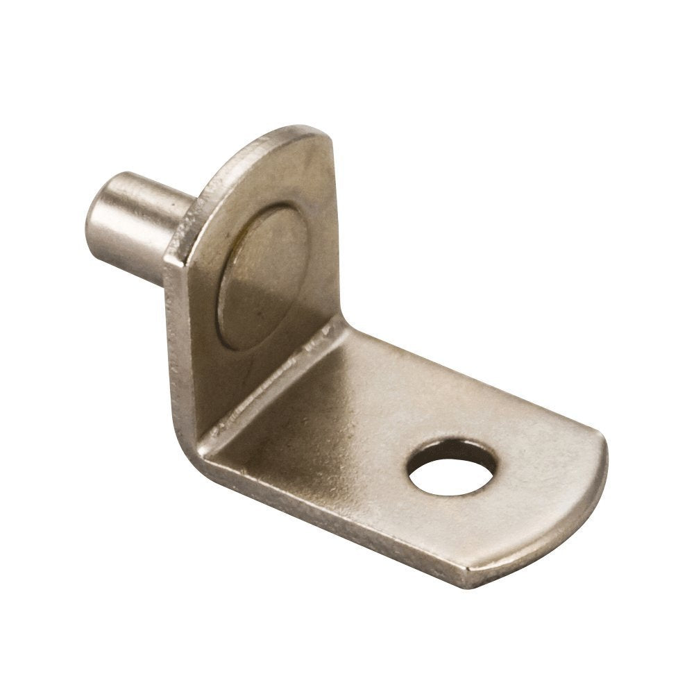 Hardware Resources 1707BN-R Bright Nickel 5 mm Angled Shelf Support with 1/8" Hole - Retail Pack