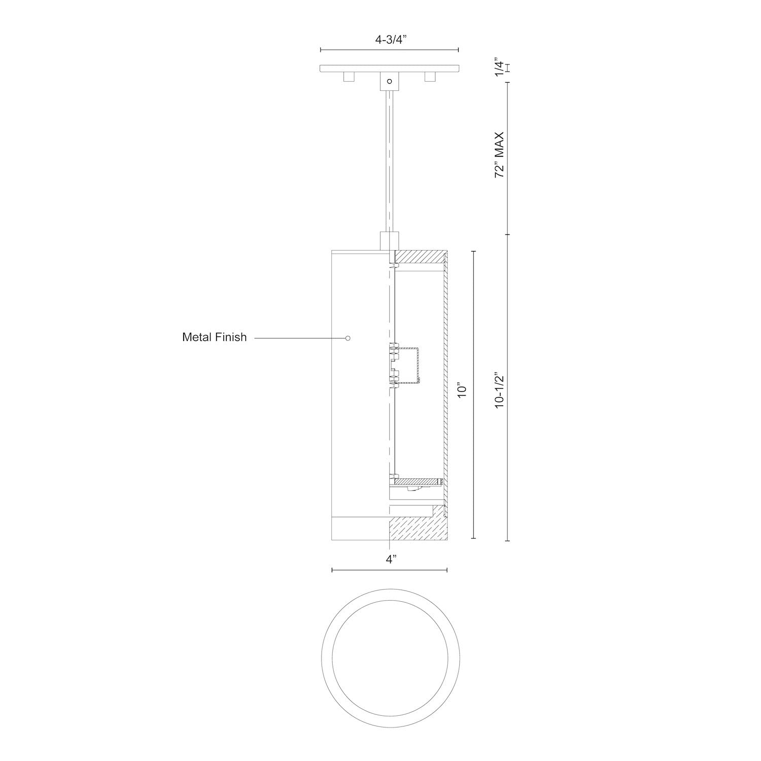 Kuzco 401432BN-LED CAMEO 10" 40 Brushed Nickel 120V ELV LED 3000K 90CRI 11W