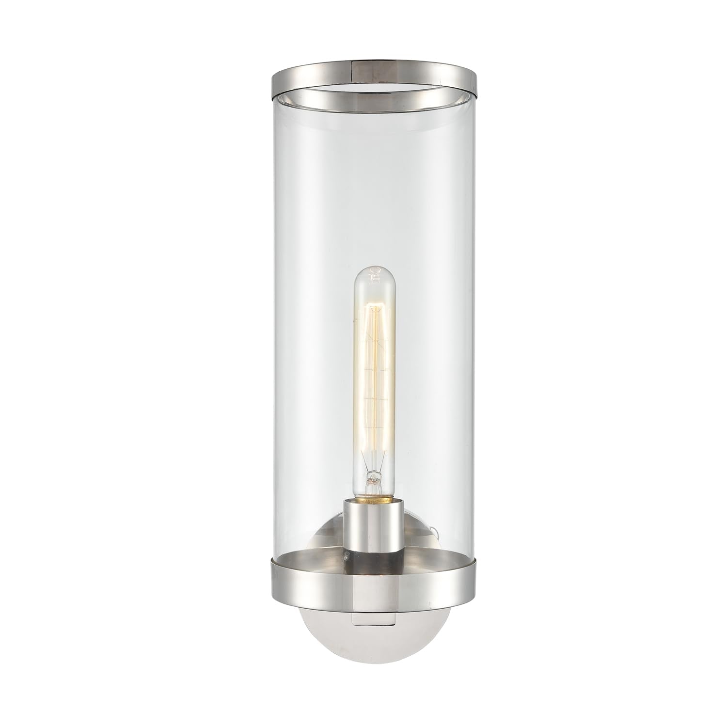 Alora WV311601PNCG REVOLVE II WALL VANITY 1 LIGHT POLISHED NICKEL CLEAR GLASS