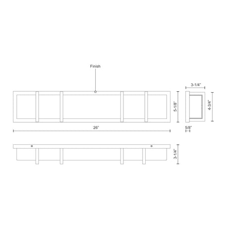 Kuzco VL61626-CH ALBERNI 26" VL Chrome 120V ELV LED 3000K 90CRI 31W