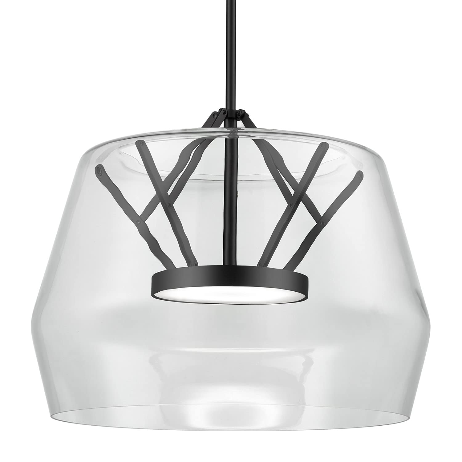 Kuzco PD61418-CL/BK DECO 18" PD Clear/Black 120V ELV LED 3000K 90CRI 32W