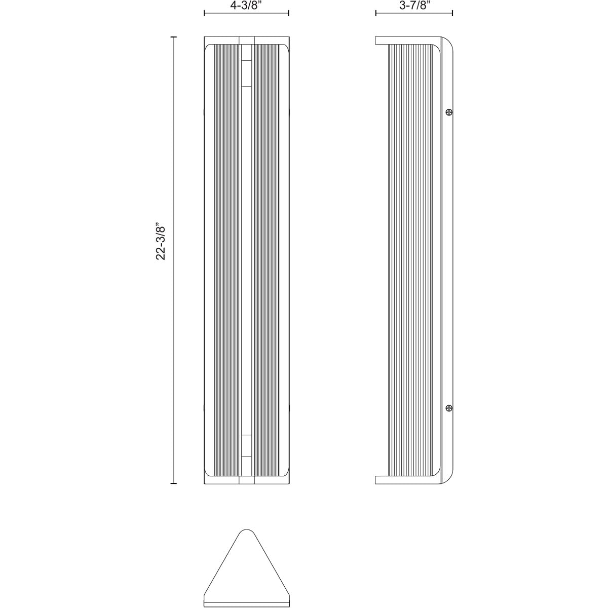 Alora WV339123VBCR SABRE 23" WV VINTAGE BRASS CLEAR RIBBED GLASS 8W LED 90 2700K DC LED