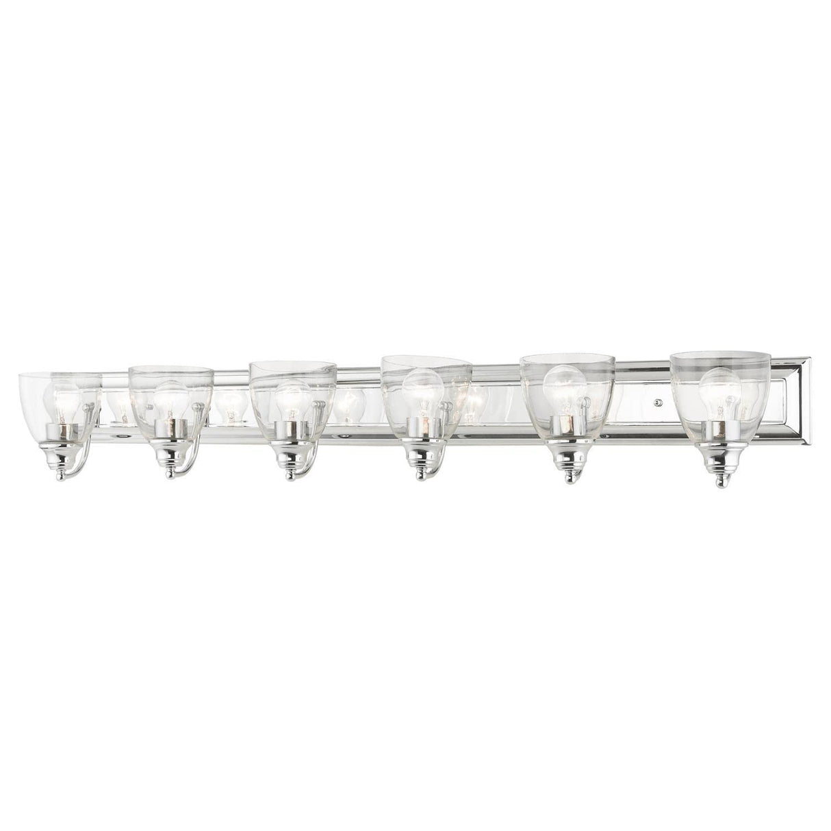 Livex Lighting 17076-05 Birmingham Collection 6-Light Bathroom Vanity Light with Clear Glass, Polished Chrome