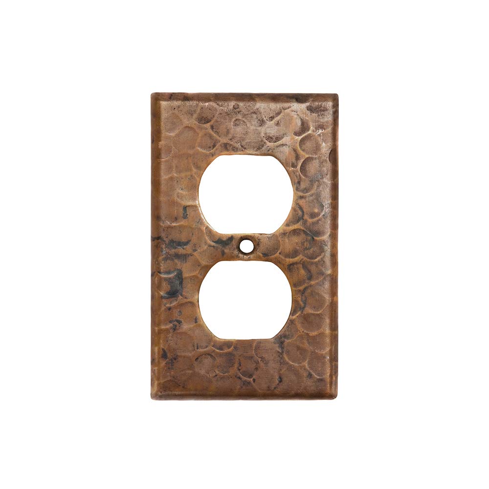 Premier Copper Products SO2 Copper Switch Plate Single Duplex with Two Hole Outlet Cover, Oil Rubbed Bronze