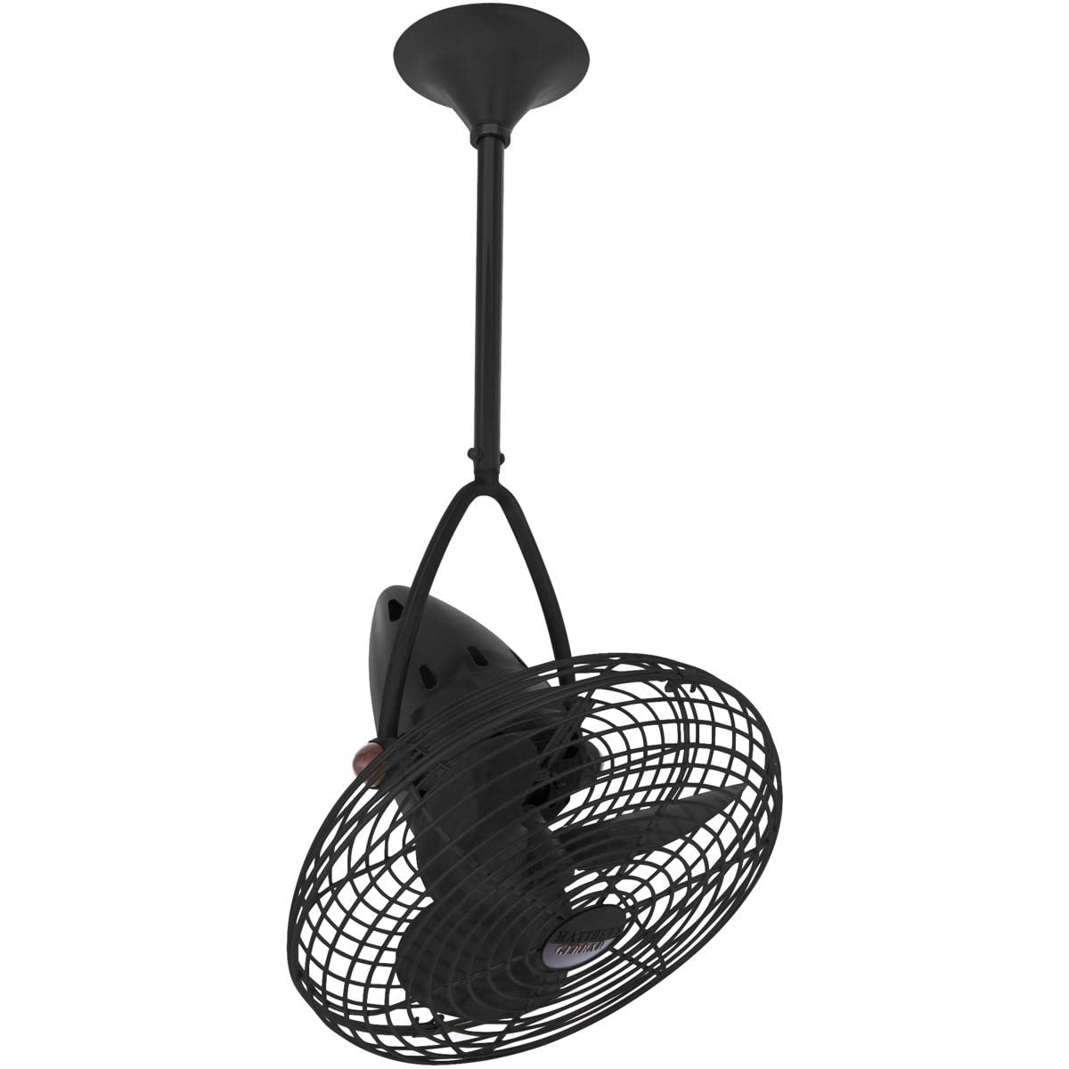 Matthews Fan JD-BK-MTL Jarold Direcional ceiling fan in Matte Black finish with metal blades.