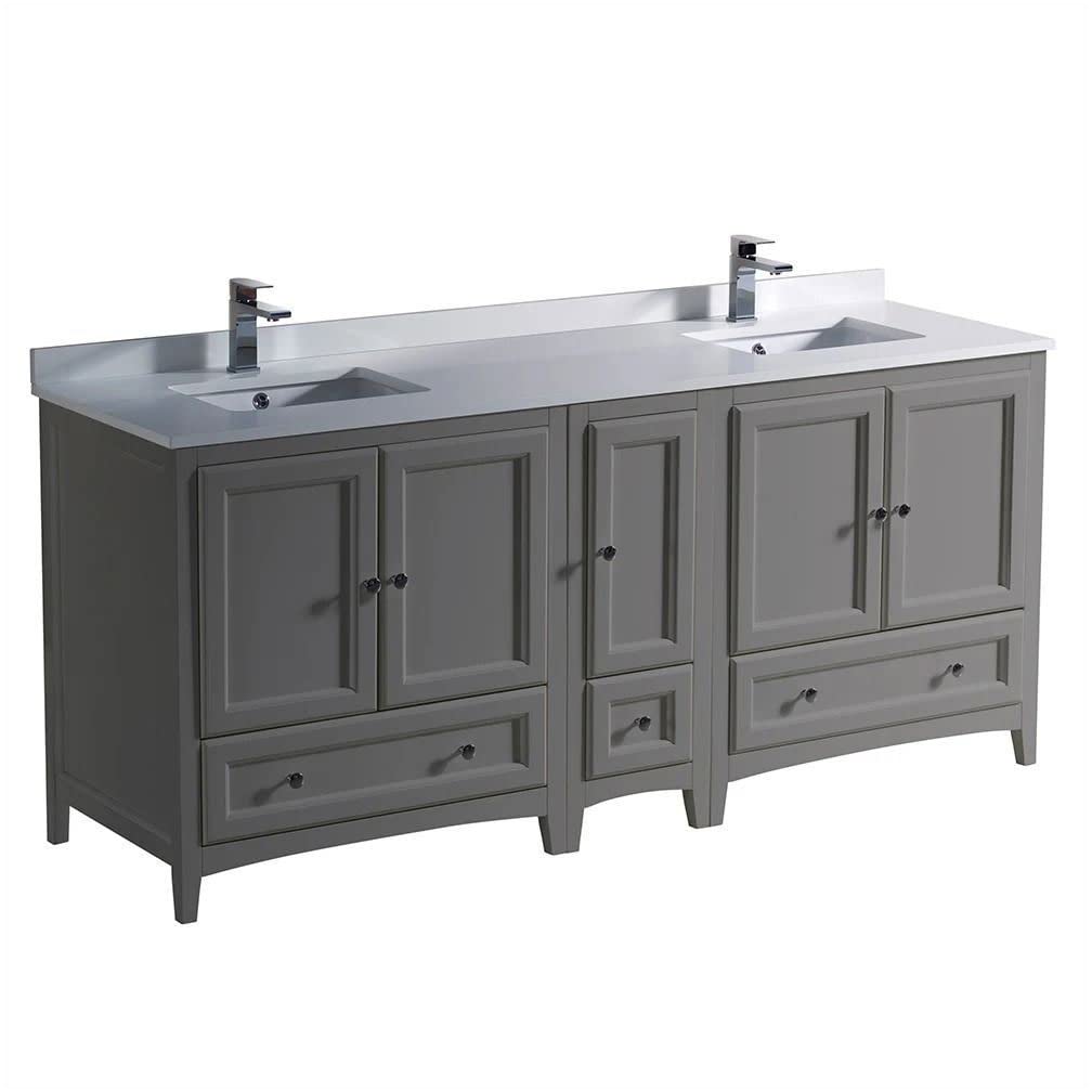 Fresca FCB20-301230GR-CWH-U Double Sink Cabinets with Sinks