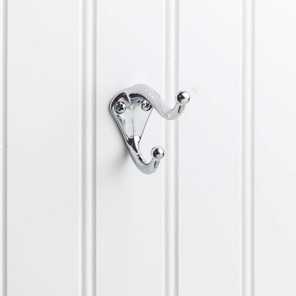 Elements YD10-231PC 2-5/16" Polished Chrome Traditional Double Prong Ball End Wall Mounted Utility Hook