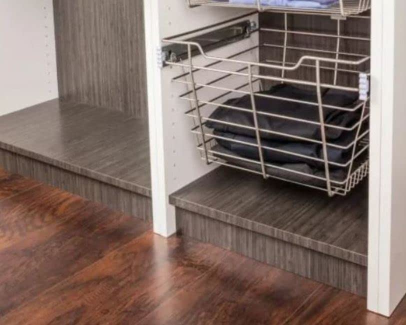 Hardware Resources POB1-162311SN Satin Nickel Closet Pullout Basket with Slides 16"D x 23"W x 11"H