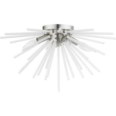 Livex Lighting 48820-91 Uptown - 4 Light Flush Mount In Sparkling Style-11 Inches Tall and 20 Inches Wide, Uptown - 4 Light Flush Mount In Sparkling Style-11 Inches Tall and 20 Inches Wide