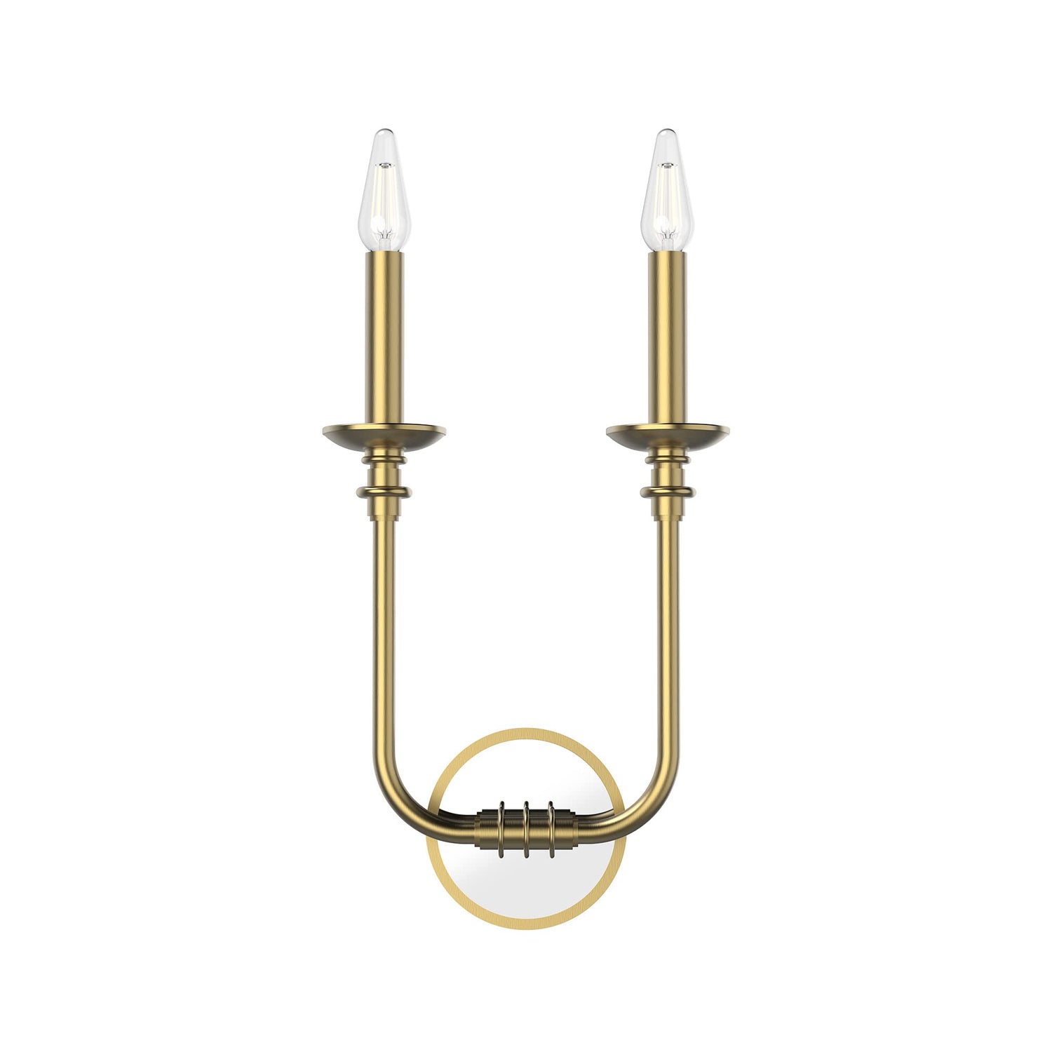 Alora WV351502VB PEABODY 2 LIGHT WALL VANITY VINTAGE BRASS