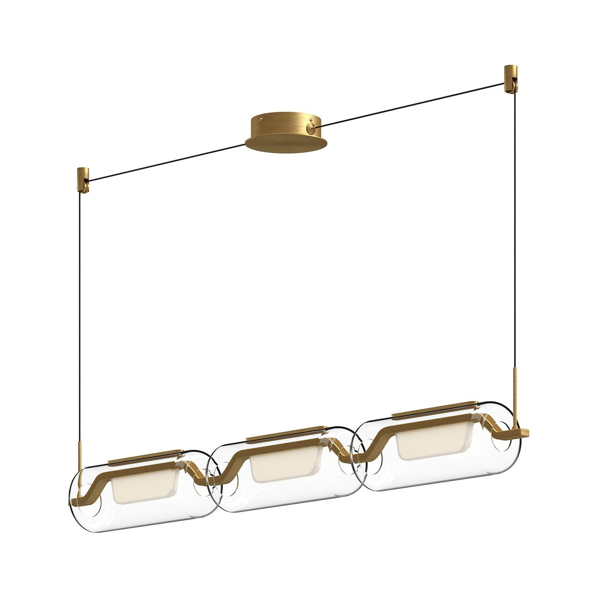 Kuzco LP28543-BG HILO 43" LINEAR PENDANT BRUSHED GOLD 120" WIRE 120V TRIAC/ELV LED 3000K 90CRI 29W