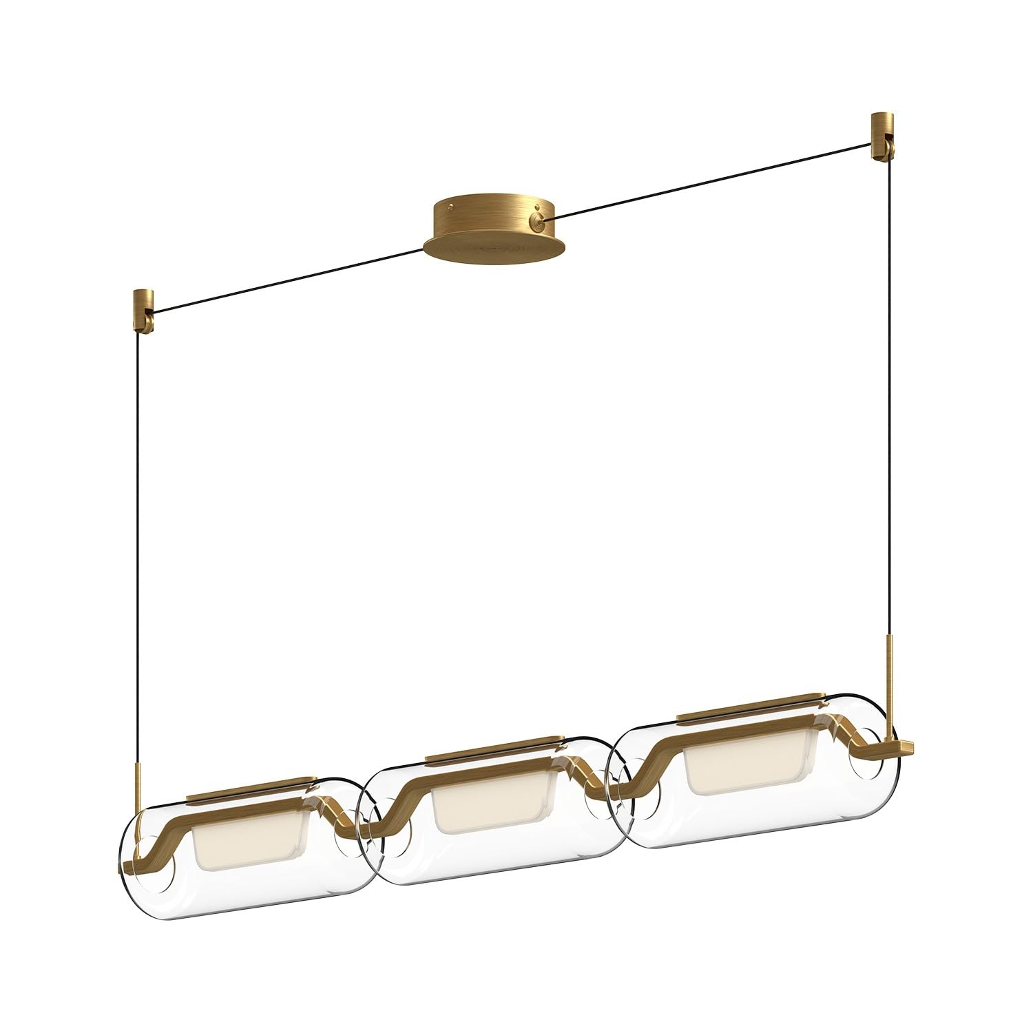 Kuzco LP28543-BG HILO 43" LINEAR PENDANT BRUSHED GOLD 120" WIRE 120V TRIAC/ELV LED 3000K 90CRI 29W