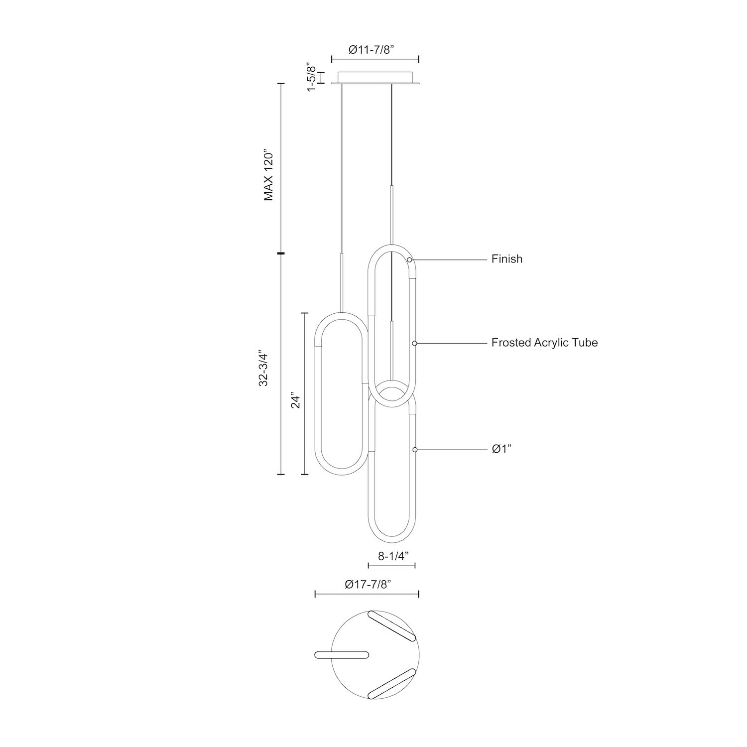 Kuzco MP95103-BG HURON 3 Head MP Brushed Gold 120V TRIAC/ELV LED 3000K 90CRI 30W