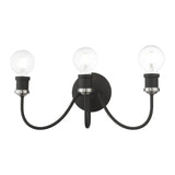 Livex Lighting 16573-04 Lansdale 3 Light Vanity Sconce, Black with Brushed Nickel Accent