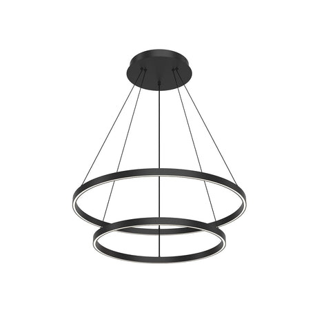 Kuzco CH87232-BK CERCHIO 2 LAYER 32" CHANDELIER BK TEXTURED DOWN ONLY 930 TRIAC 120 116W