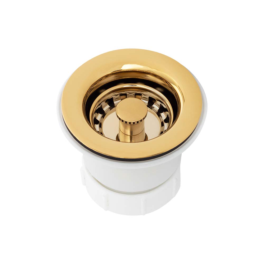 Premier Copper Products D-133PB 2-Inch Bar Basket Strainer Drain, Polished Brass